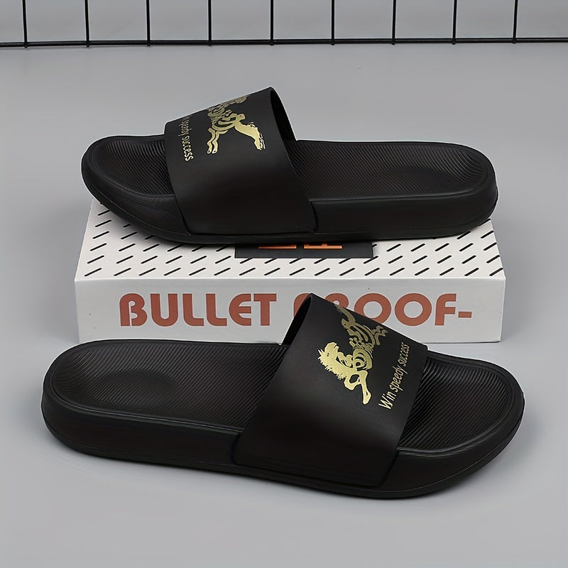 Men's Non Slip Slides Lightweight Open Toe Quick Dry Slippers