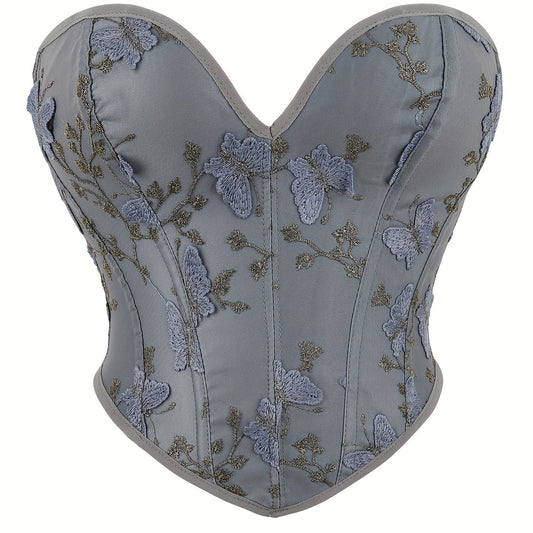 Butterfly Embroidery Corset Body Shaper Women's Lingerie