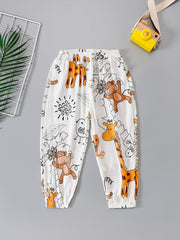 Boys Animal Print Elastic Waist Pants