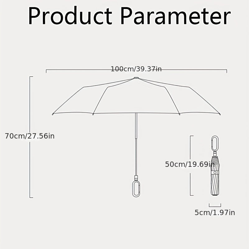 Windproof Automatic Golf Umbrella Dual-Use Rain or Shine 8 Ribs