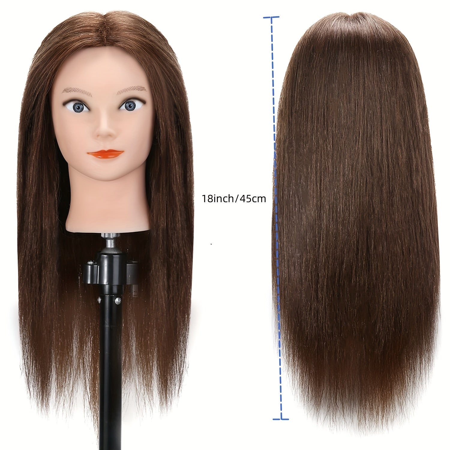 Long Straight Hair Mannequin Head for Hairdresser Training