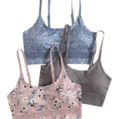 3pcs Seamless Wireless Padded Cami Bra Mixed Pattern Pack