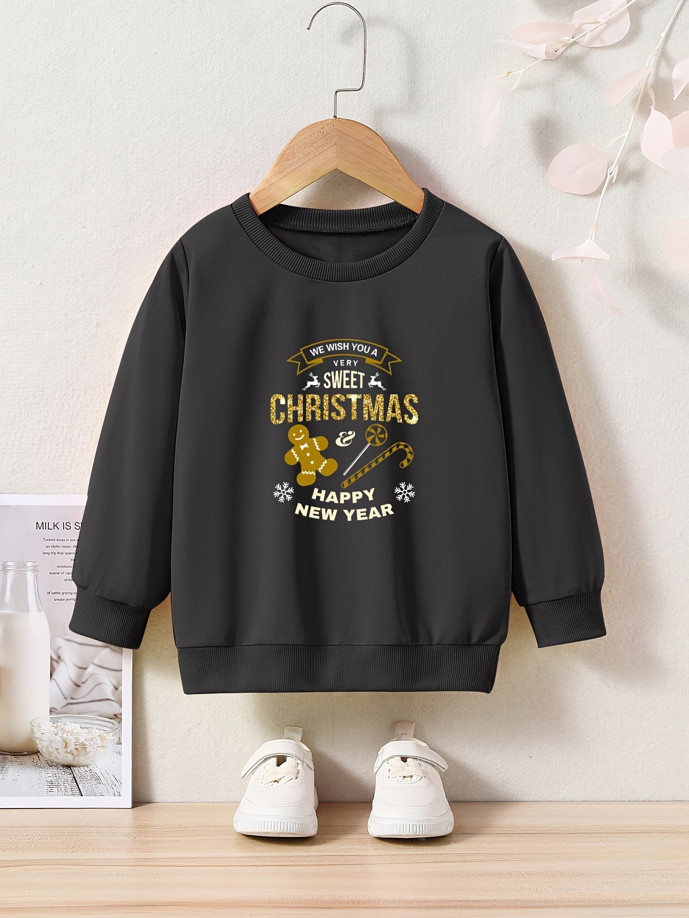 OERYUI Toddler Kids Christmas Cartoon & Letter Print Sweatshirt