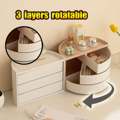 Rotatable Storage Box for Student Desk and Cosmetics