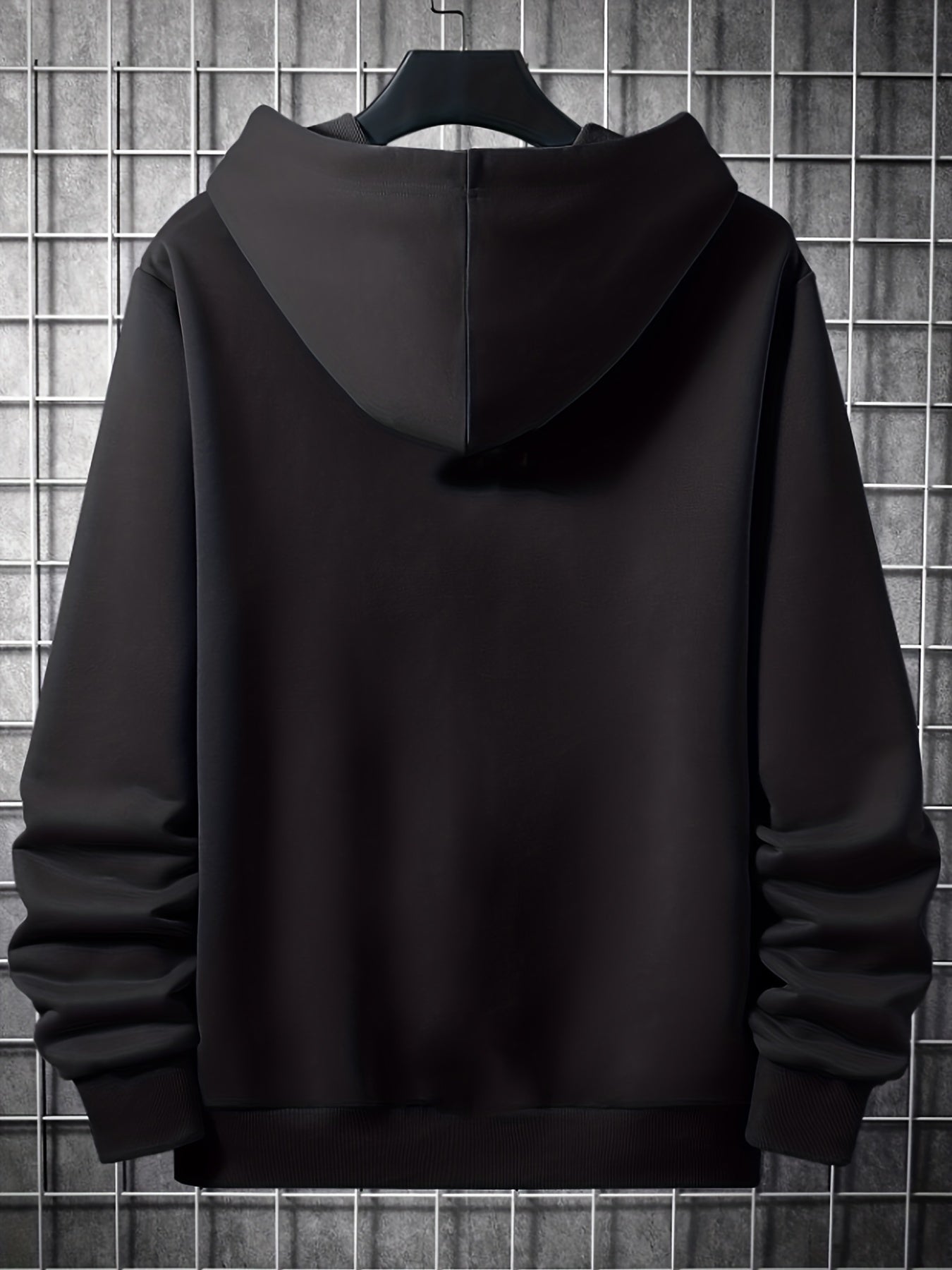 Men's Casual Alien Print Hooded Sweatshirt Long Sleeve Drawstrings