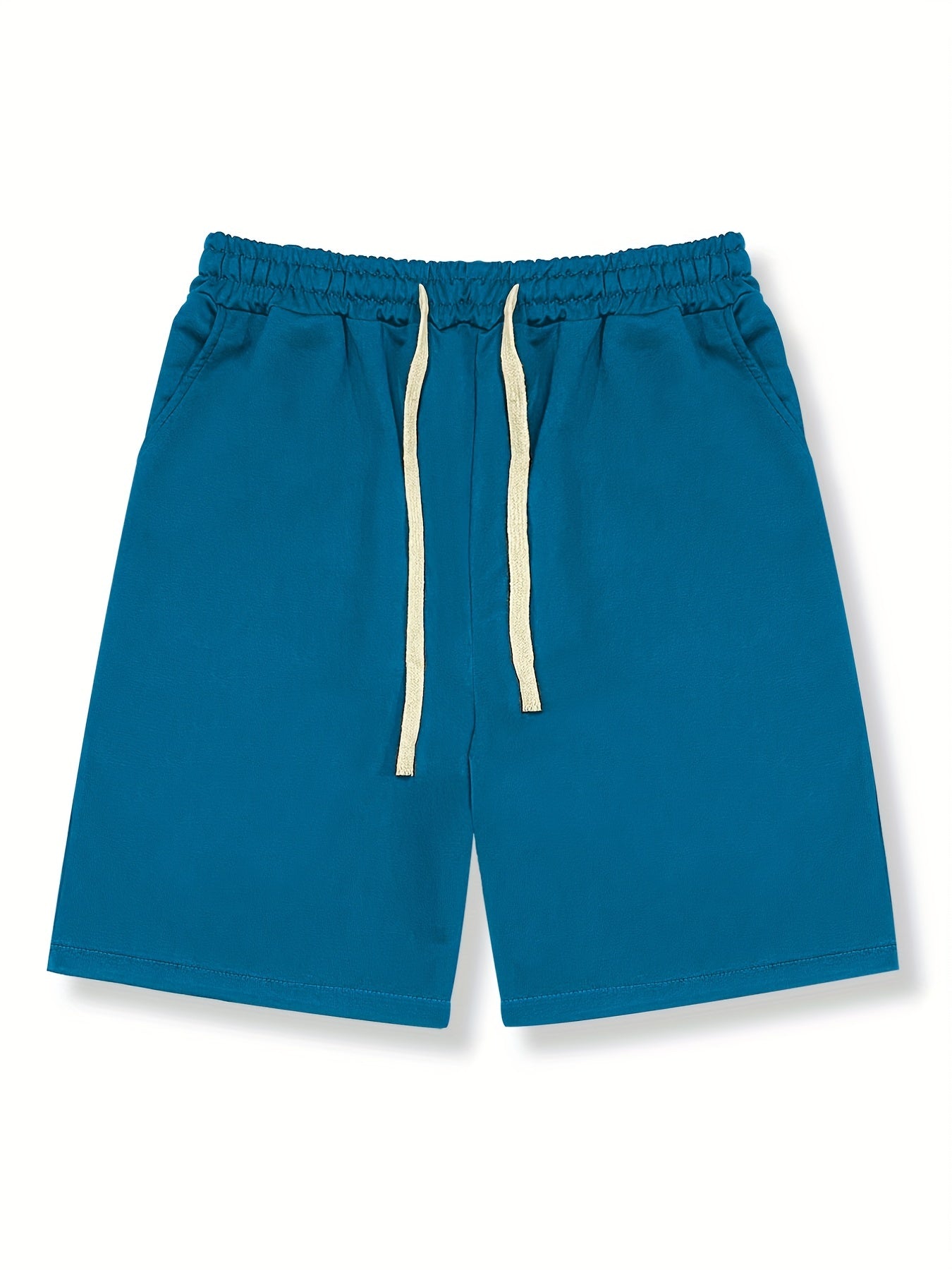 Solid Casual Stretch Graphic Drawstring Men's Shorts