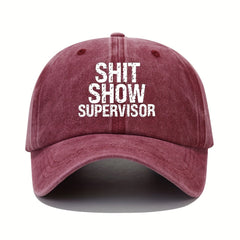 Funny Letter Print Baseball Cap Vintage Curved Brim Couple Outdoor Sports Hat