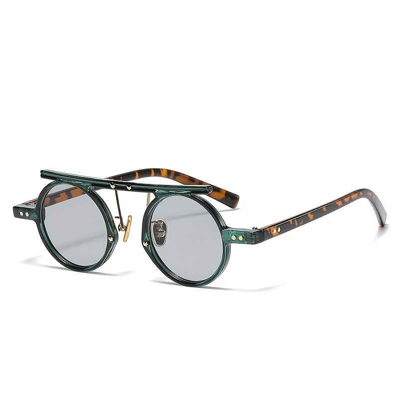 Y2K Top Bar Steampunk Sunglasses Rivet Gradient UV400