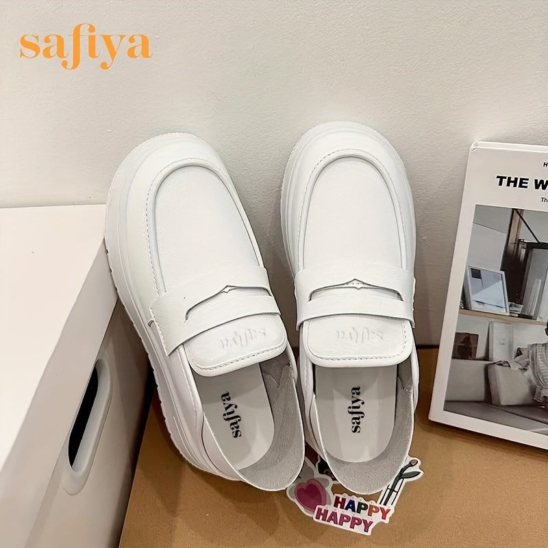 Women's Slip-On Flatform Loafers Non-Slip Soft Sole Shoes
