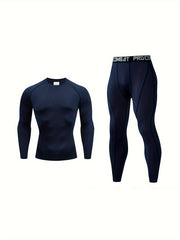 Men's Quick Dry Compression Long Sleeve Shirt & Leggings Set
