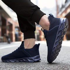 Men's Breathable Knit Lace-Up Sneakers