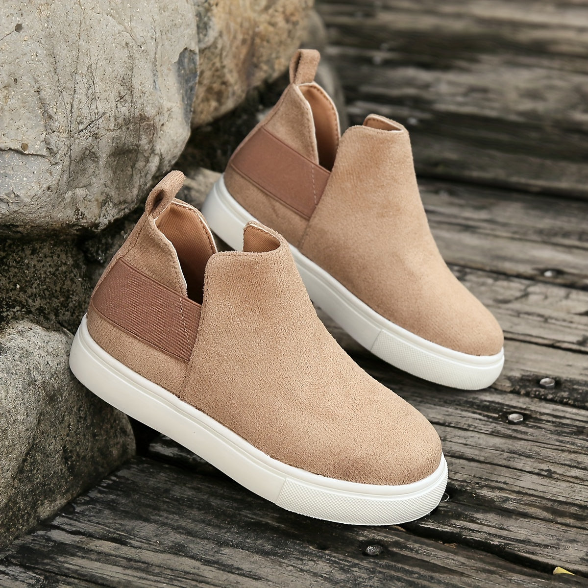 Girl's Solid Slip On Shoes Comfy Non Slip Breathable Casual Sneakers For Kids