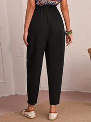 Minimalist Casual Cropped Pants Pocket Pants Women's Clothing