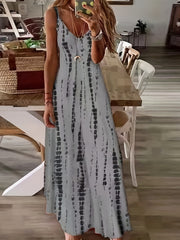 Tie Dye Cami Dress V Neck Maxi Summer Dress Women's Clothing