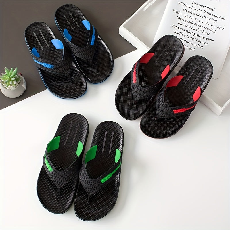 Men's Alphabet Detail Lightweight Non Slip Flip Flops