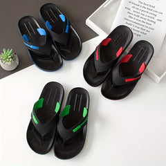 Men's Alphabet Detail Lightweight Non Slip Flip Flops