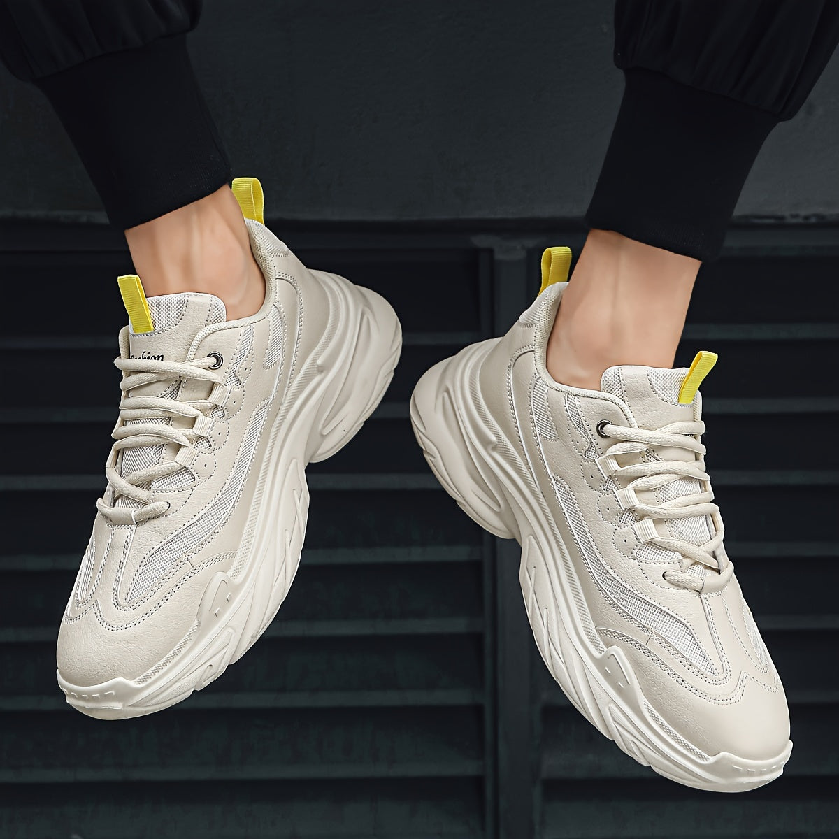 Men's Chunky Lace-Up Sneakers Non-Slip Durable Shoes
