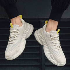 Men's Chunky Lace-Up Sneakers Non-Slip Durable Shoes