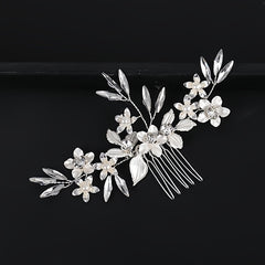 Crystal Bride Wedding Hair Comb with Pearl Bridal Side Combs