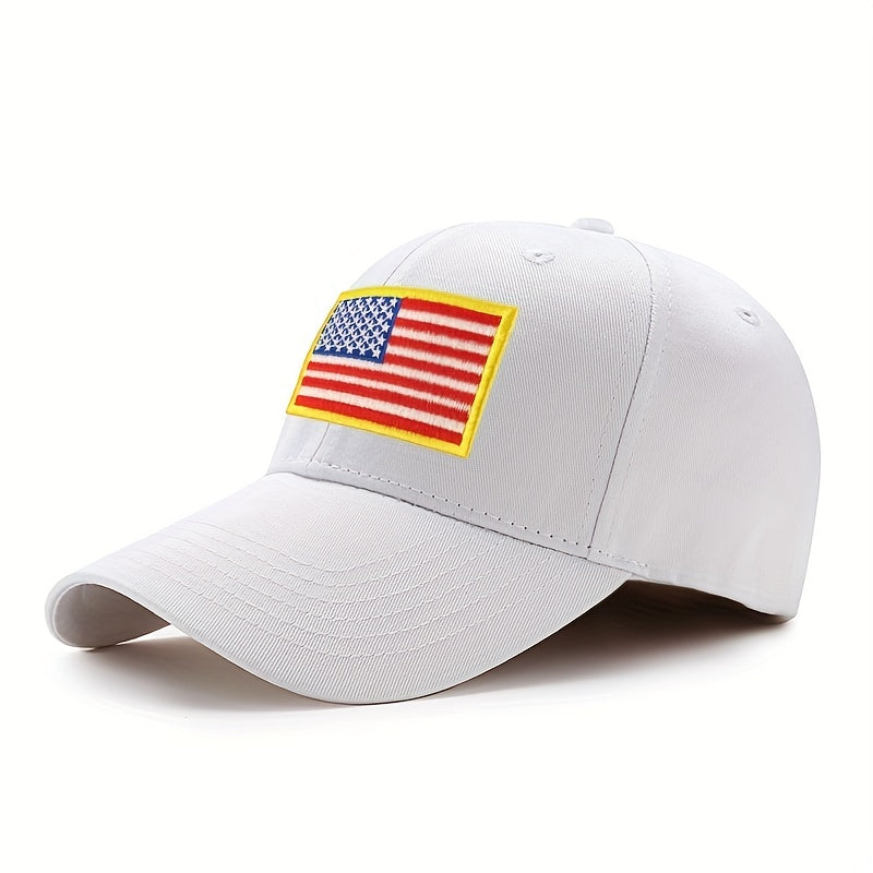 Men American Flag Patch Baseball Cap for Outdoor Travel