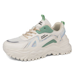 Women's Colorblock Chunky Sneakers Platform Lace Up Running Shoes