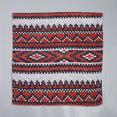 Geometric Dotted Print Red Scarf Hijab Vintage Windproof Head Wrap