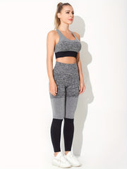 2-Pc Sports Bra & Yoga Pants Set Shock Absorption High Waist Butt Lifting