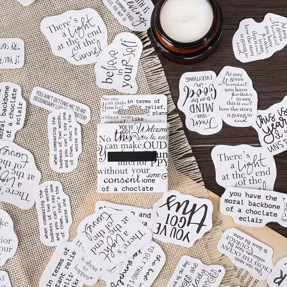 English Copybook Personality Text Stickers Boxed DIY Decoration Scrapbooking