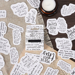 English Copybook Personality Text Stickers Boxed DIY Decoration Scrapbooking