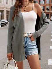 Ribbed Knit Long Sleeve Cardigan for Fall/Winter