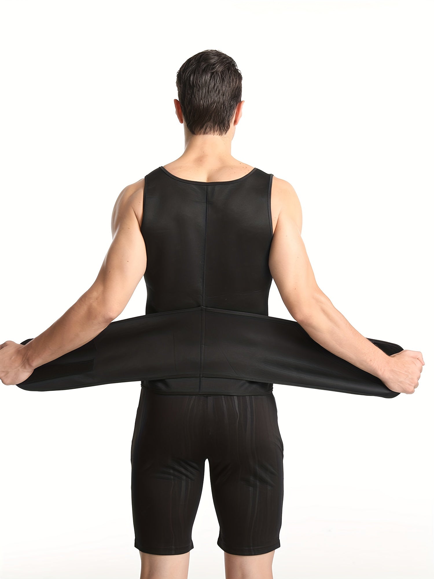Men's Sauna Vest Compression Back Support Workout Gym Waist