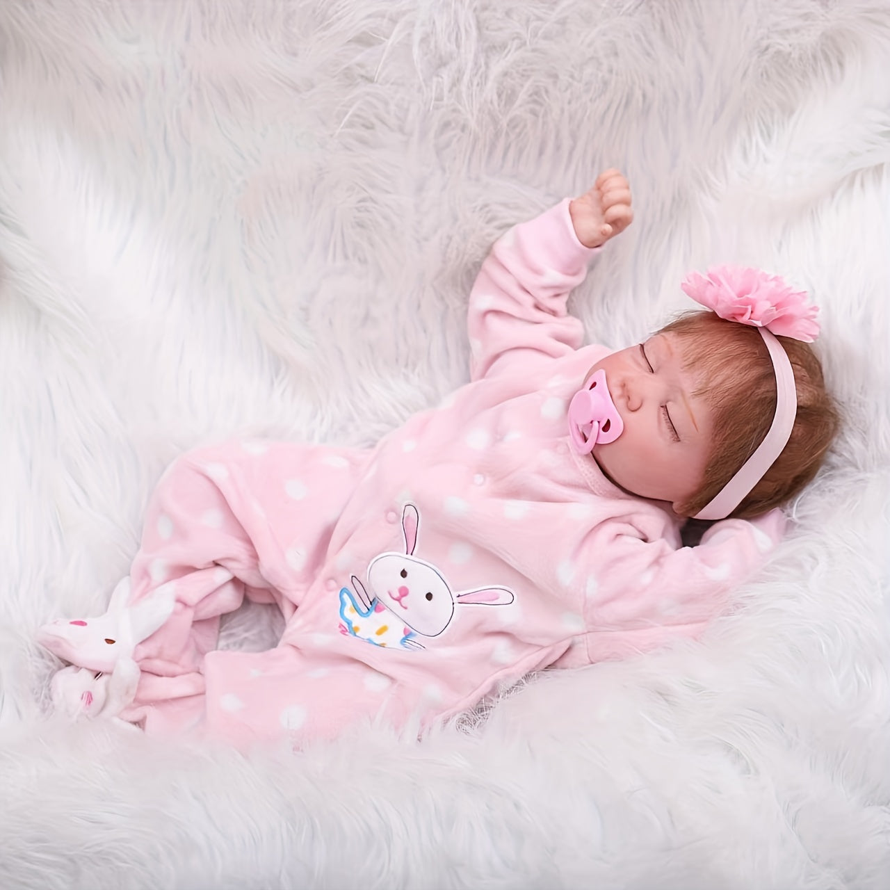 20" Reborn Dolls Soft Body Lifelike Dolls Open Eyes Dolls With Clothes & Toy