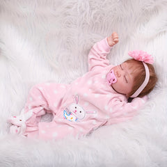20" Reborn Dolls Soft Body Lifelike Dolls Open Eyes Dolls With Clothes & Toy