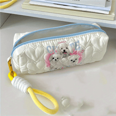 Dog Pattern Makeup Bag Zipper Roomy Cosmetic Accessories Organizer