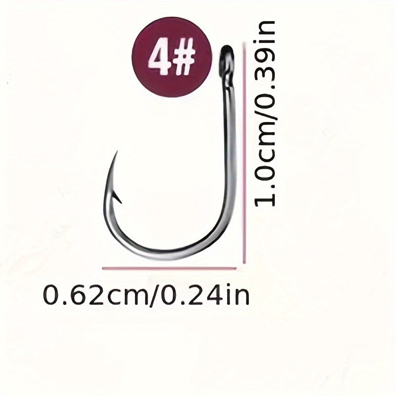 100pcs High Carbon Steel Circle Hooks for Soft Lure Sea Fishing