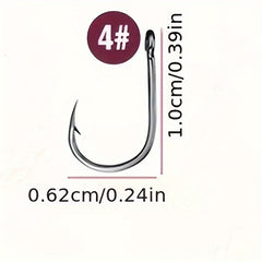 100pcs High Carbon Steel Circle Hooks for Soft Lure Sea Fishing