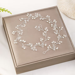 Western Wedding Hair Crown Floral Pearl Ornaments