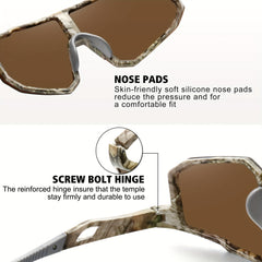 Men's Square Frame Polarized Sunglasses Leopard Tea Lenses UV 400 Protection