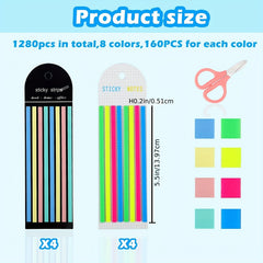 Morandi Neon Highlighter Tape Sticky Page Markers Clear Tabs