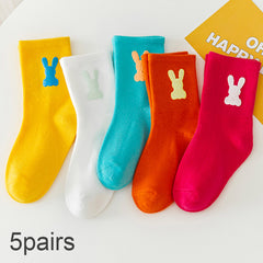 5 Pairs Girls Kids Sports Socks for Autumn Winter