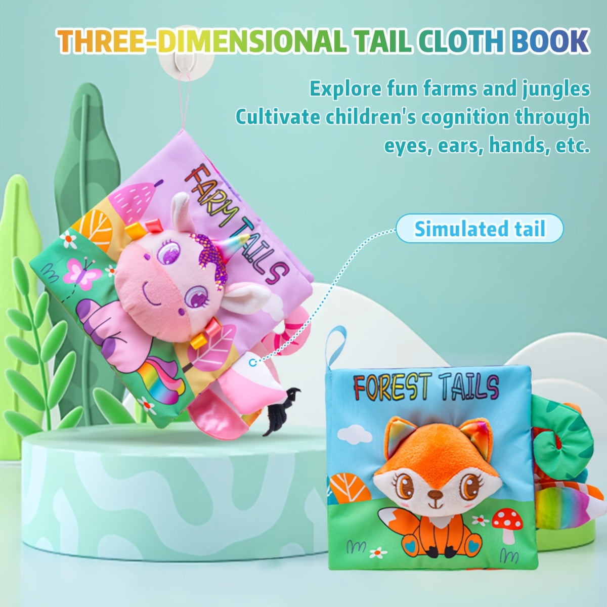 Interactive 3D Tails Cloth Book Sensory Toy