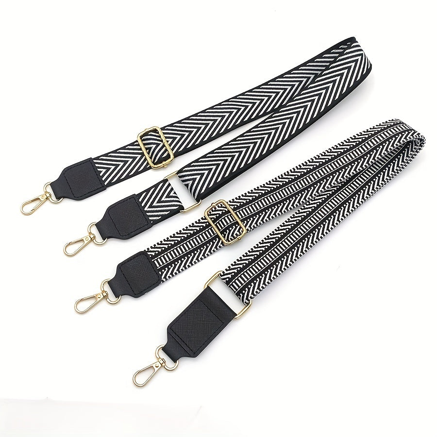 Geometric Pattern Bag Strap - Adjustable and Durable - Travel Bag Accessory
