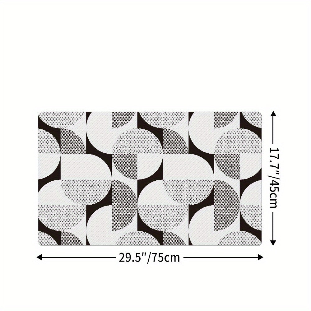 Plaid Kitchen Rug with Non Slip Grip and Memory Foam Cushioning