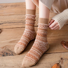 Geometric Pattern Retro Style Socks Women's Stockings