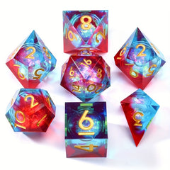 7pcs Sharp Edge Quicksand Eyeball Polyhedral Dice Set for Cosplay Games