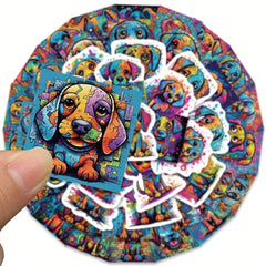 50 PCS Doodle Dog Stickers for Luggage Skateboard Phone Movable DIY Stickers