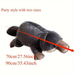 Dark Gray Plush Animal Soft Toy for Sofa & Bedroom Decor