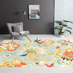 Floral Living Room Rug Area Rugs Machine Washable Non Slip Kitchen Rug