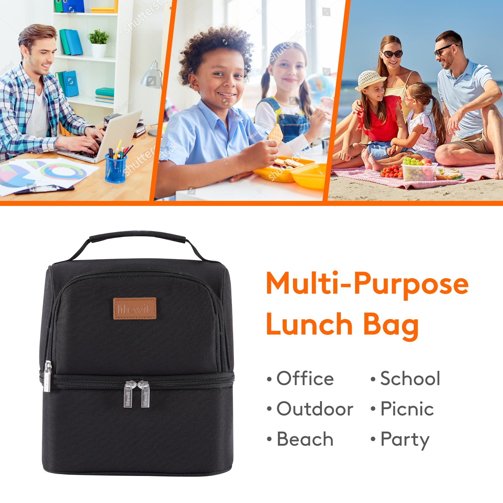 Insulated Cooler Bag 7L Waterproof Thermal Lunch Box for Work School Picnic