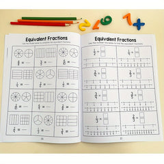 Fractions Practice Book for Ages 3-5 with Colorful Illustrations